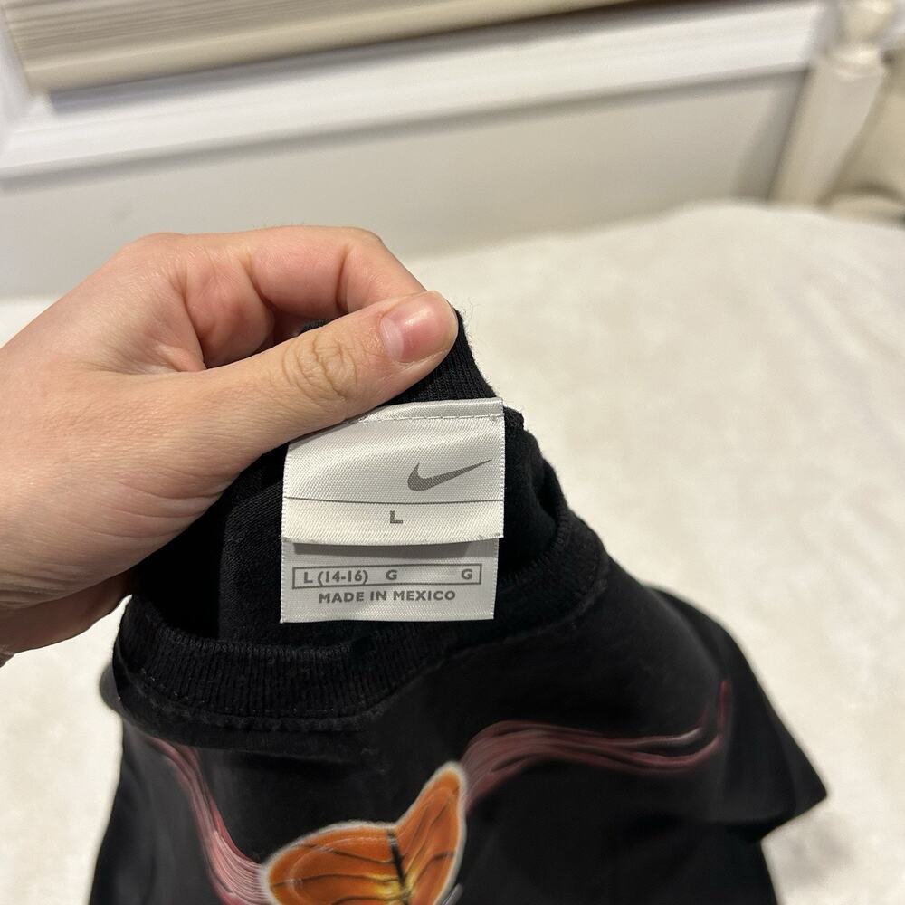 VTG Y2K Nike Boys Basketball Black Sz Large 100% Cotton Athleisure Luxe Casual - Picture 4 of 7
